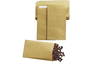 YIKTUNQ 60Pcs Seed Packet, Self-Adhesive Small Envelopes, Brown Seed Envelopes Money Envelope Mini Envelope for Coin Bead Sma