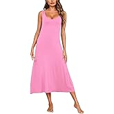 Marvmys Women Sleeveless Nightgown Sexy Long Nightwear Tank Sleepwear Wide Strap Chemsie Lingerie for Women S-2XL