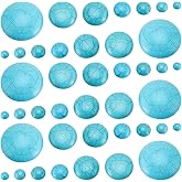 PH PandaHall 7 Sizes Synthetic Turquoise Cabochons, 84pcs Flat Round Gemstone Tiles Blue Turquoise Cabochons Beads for Bracelet Necklace Earring Cameo Carfts Jewelry Making, 6/8/10/12/18/20/30mm
