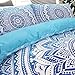 Meeting Story Mandala Bohemian Design 3Pcs Duvet Cover Set (Queen, Blue)