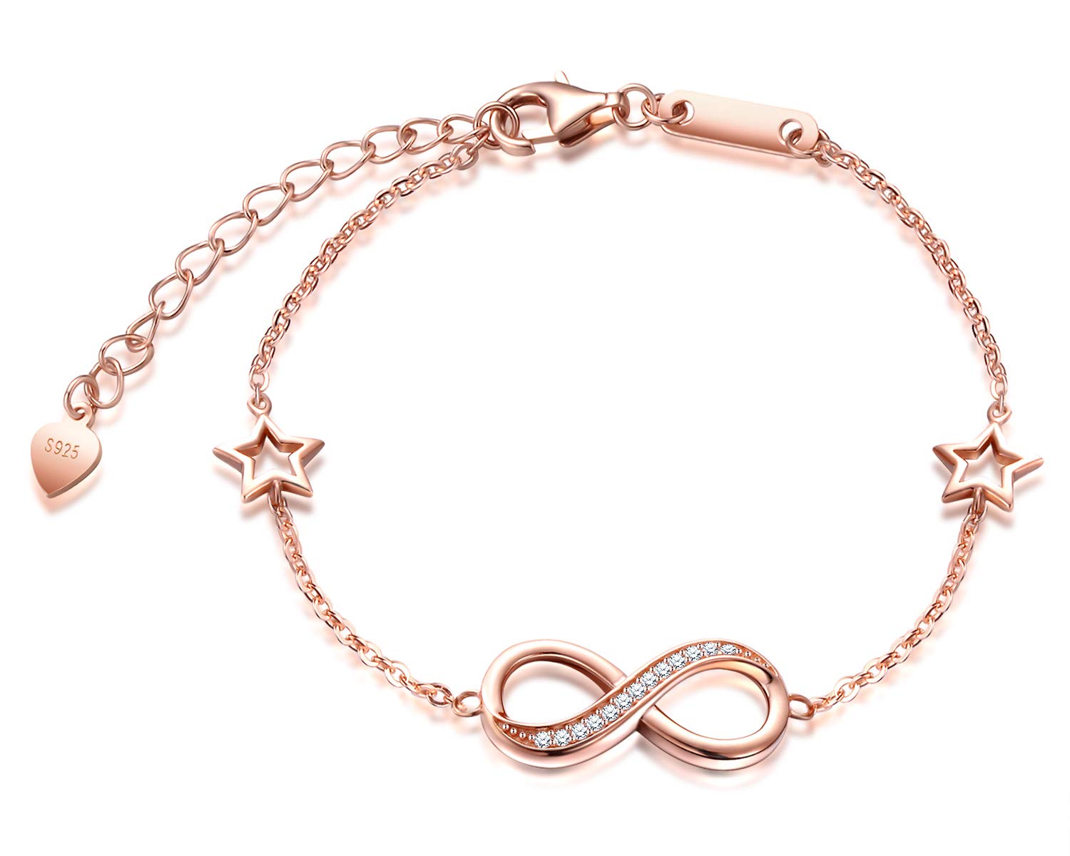 MicLee Women Bracelet 925 Silver Infinity Star Bracelet for Women with FREE Giftbox