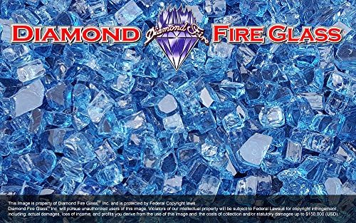 Bali Blue Nugget - Diamond Fire Pit Fireplace Glass - 5 Lbs