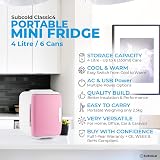 Subcold Classic4 Mini Fridge Cooler & Warmer 4 L 6 Cans AC USB White/Pink view 3