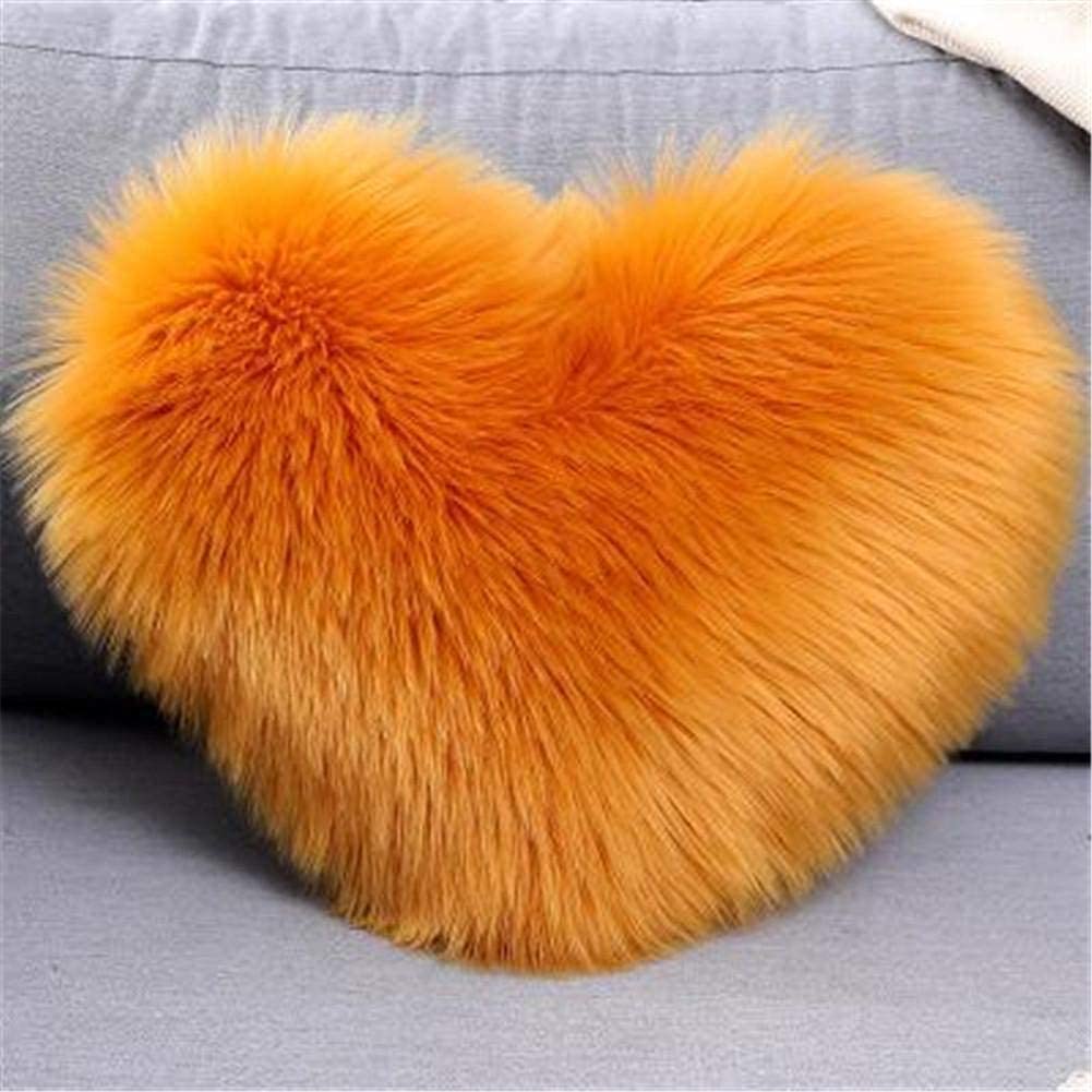 Yanyan Cushions Covers Fluffy Pillow Washable Heart Shaped Soft Decorative Cushion Pads for Living Room Sofa Bedroom(Brown)