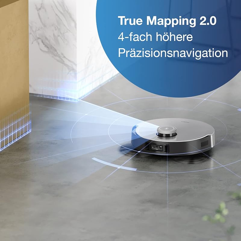 DEEBOT X1+ Robot Vacuum Cleaner Washer + Automatic Waste Station (3.2L), Suction Power 5000PA, Obstacle Avoidance, 3D Mapping, 5200mAh Battery, Voice Assistant