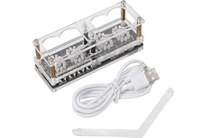 HogarTech IN12 Nixie Tube Clock Module with RGB Breathing Light, High-for Precision Clock Chip, USB-Powered, for IN12 Glow Tu