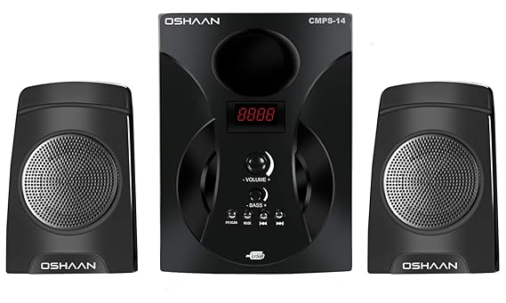 Oshaan S14 2.1 Multimedia Home Theater Speaker with Bluetooth Connectivity, FM, Aux Lead, USB/SD Card Reader, Digital Display, Remote Control