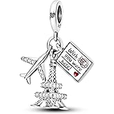 Parmuz 925 Sterling Silver Charm for Bracelets Dog Evil Eye Travel Love Mom Dangle Charms for European Bracelets Necklace Pendant Beads Jewelry Gift for Woman