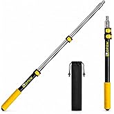 1.5-3FT Paint Roller Extension Pole, Sturdy Multi-Purpose Extendable Pole | Aluminum Alloy,Universal Twist-on Metal Tip, Flip-Lock, Telescoping Pole for Indoor Touch-ups, Painting Dusting Cleaning