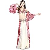 ROYAL SMEELA Belly Dance Costume for Women Chiffon Belly Dancing Skirt Belly Dancing Belt and Bra Armbands Belly Dance Outfit