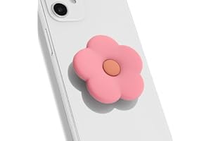 DALSTONE Cute 2D Daisy Silicone Flower Shape Collapsible Expandable Multi Functional Mobile Phone Grip Stand Holder for Smartphone Tablet Cell Phone Accessory (Pink Daisy)
