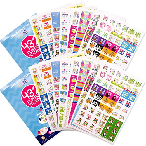 Planner Stickers Variety Set (Qty 860+) for Holidays, Birthdays, Home, Wedding, Shower, Work, Appointments, Party, Date Night, Seasons, Workout Tracking & Tasks for Any Calendar, Planner or Organizer