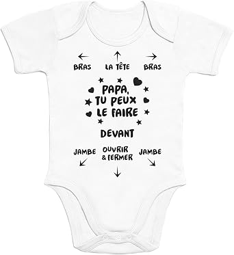Shirtgeil Papa Tu Peux Le Faire Cadeau Pour Le Nouveau Pere Body Bebe Manche Courte Amazon Fr Vetements Et Accessoires
