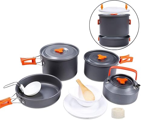 YQZX Juego de Utensilios de Cocina para Acampar al Aire Libre Picnic Al