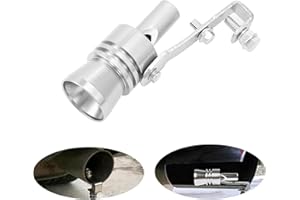 GOWXS LOUDER Aluminum Alloy Universal Turbo Whistle,Turbo Sound Exhaust Muffler Pipe Whistle Car Roar Maker, Car Tail Whistle,Car Blow off valve Tip Simulator Whistler (Silver_XL)