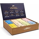 Valdena Bio Organic Herbal Teas for Your Wellness Tea Sampler Gift Caffeine Free 8 Flavors Assorted Tea Sets Variety Pack 64 Individually Wrapped Tea Bags Gift for Tea Lovers