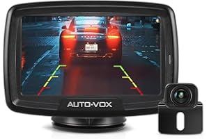 AUTO-VOX CS-2 Wireless Backup Camera with 4.3" Car Monitor, Easy Install Stable Digital Signal Back Up Camera System, Super Night Vision Reverse Cam for Truck, SUV, Van, Trailer