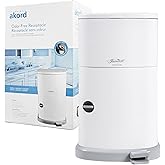 Janibell Akord 330 Adult Diaper Pail System &ndash; Holds Up to 35 Adult Diapers per Load, 560 Diapers per Refill Roll, 11-Gallon Hands-Free Step-On Trash Can, Odor-Locking Double Seal, White Resin