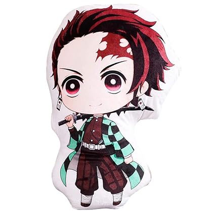 Raleighsee Demon Slayer Kimetsu No Yaiba Anime Nezuko Tanjirou Plush Pillow Doll Toy Cute Double Sided Printing Pillow Sofa Lumbar Pillow Anime Fans