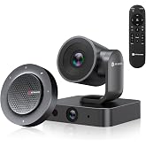 All-in-One Conference System: 4K Dual Lens Webcam + Bluetooth Speakerphone | AI Framing &amp; Presenter Tracking PTZ Camera, 15x Zoom, 3x Optical, 360&deg; Mic, Zoom/Teams/Webex Compatible for Meeting Room