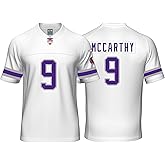 Custom Mens/Youth Football Stitched T-Shirt for Sports Fan Purple/White No Brand/Logos