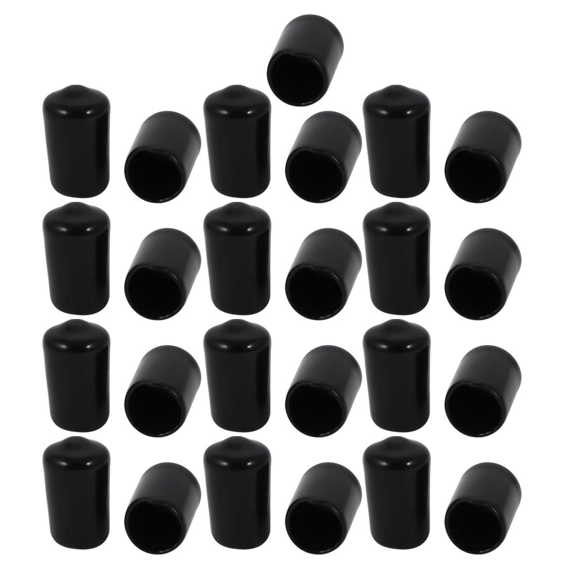 sourcingmap 25 Pcs 9mm Inner Dia PVC Vinyl End Cap Bolt Screw Thread Protector Black