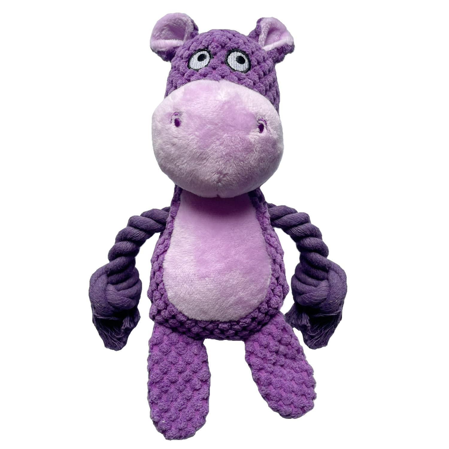 YUREMEEY Soft Plush Squeaky Dog Toy - Interactive Chew and Teething Toy for Small Medium Dogs, Hippo