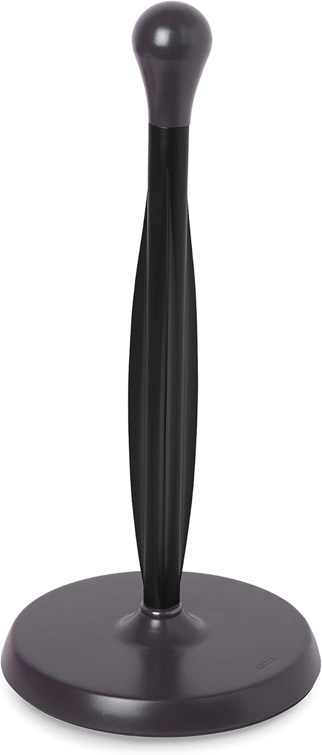 umbra towel set on Easy One Handed Tear Kitchen Paper Towel Dispenser With Weighted Base For Standard Paper Towel Rolls Umbra Tug Modern Stand Up Paper Towel Holder 1 Set Metallic Black Storage Organization Home