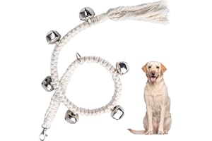 LANEDO Dog Door Bell for Potty Training & House Training,Bells for Dogs to Ring to Go Outside,Puppy Supplies Dog Training Bell,Premium Quality Woven Cotton Rope Doorbell for Small Medium Large Dogs