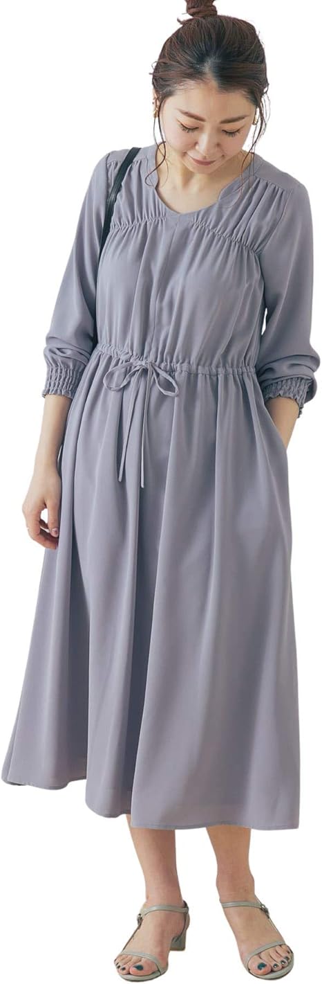 Amazon Co Jp アーバンリサーチ ロッソ ワンピース ドレス ウエスト切替シャーリングワンピース レディース Ra14 26d005 Blue Free 服 ファッション小物