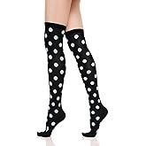 Leegmvse Thigh High Socks for Women Girls Long Polka Dot Over the Knee High Socks Funny Colorful Thigh Highs for Daily Wear