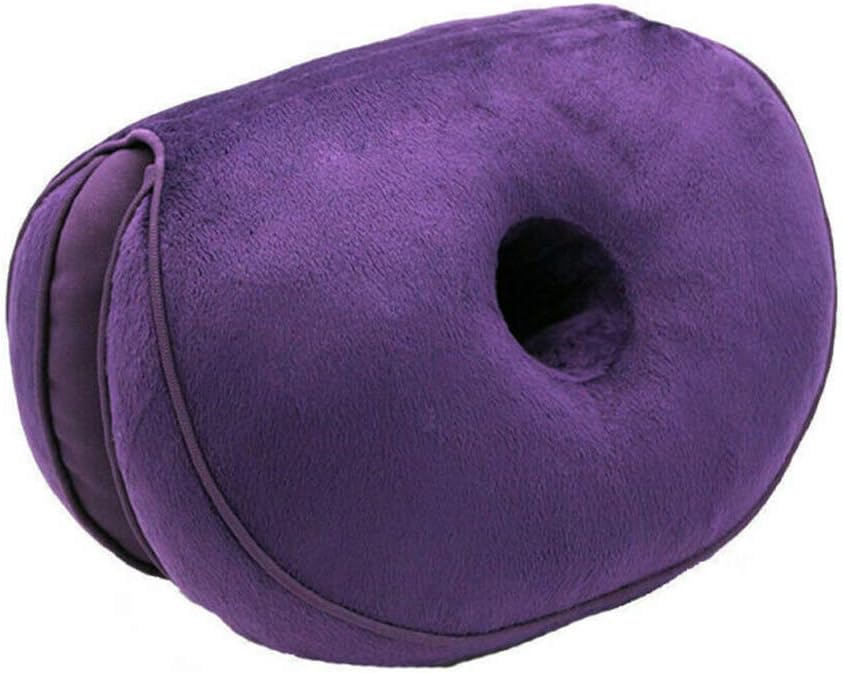 Dual Comfort Comfort Seat Cushion Lumbar Support Pillow for Office Chair and Car Seat Cushions (Purple, OneSize)