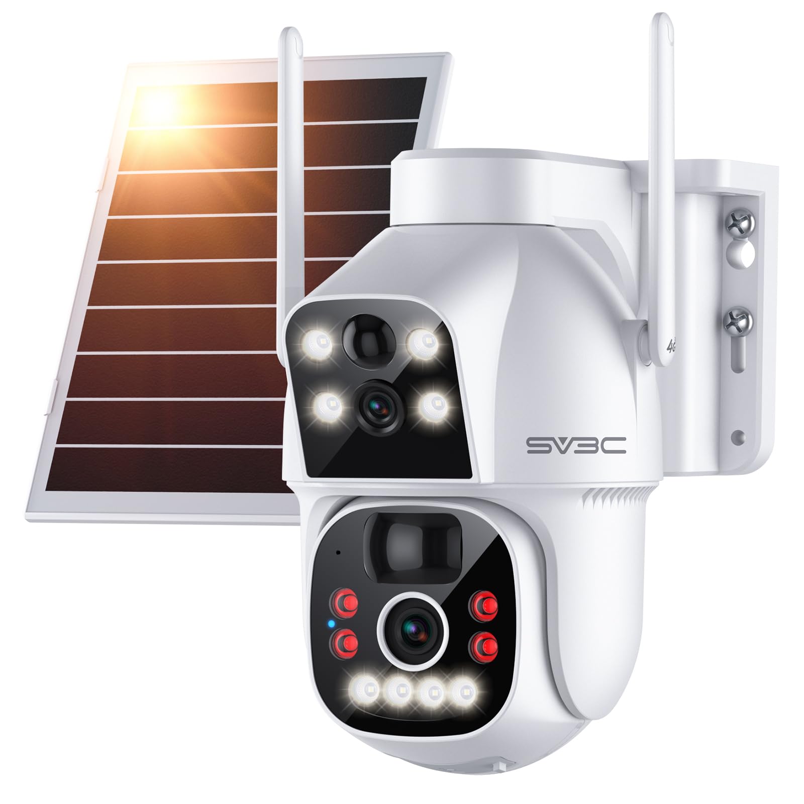 Photo 1 of SV3C 4G LTE Cellular Security Camera Outdoor, Wireless Solar Powered Dual Lens PTZ Cameras with PIR Motion Detection, Auto Tracking, 2-Way Audio, Color Night Vision, Built-in SIM Card, No WiFi Needed
