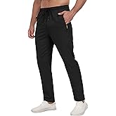 Men's Sweatpants Lightweight Workout Pants with Zipper Pockets Elastic Waist Athletic Pants for Men Exercise Jogging Hiking