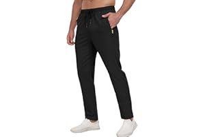 ZOOFLY Men's Sweatpants Lightweight Workout Pants with Zipper Pockets Elastic Waist Athletic Pants for Men Exercise Jogging Hiking