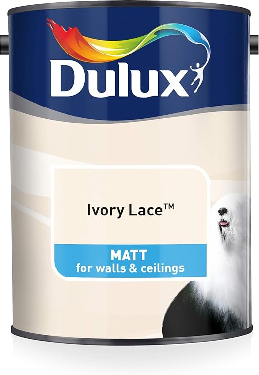 Dulux Matt Emulsion Paint For Walls And Ceilings Ivory Lace 5L