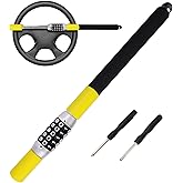 Tevlaphee Steering Wheel Lock, Car Lock Anti Theft Keyless Extendable Retractable Password 5 Coded Combination Lock, Heavy Du
