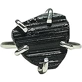 Triangle Raw Black Tourmaline Solid Sterling Silver Ring Size 7 - October Birthstone
