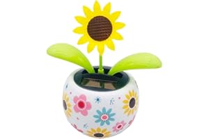PURELEMON Cute Solar Power Flip Flap Flower Insect for Car Decoration Swing Dancing Flower Eco-Friendly Bobblehead Solar Dancing Flowers in Colorful Pots