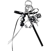 LIKEYO Black Magic 8 Ball Dice Keychain Y2K Style - Sturdy 8 Ball Bag Charm for Women Men, Unique Black Billiard Dice Key Chain for Bags Purse Car Keys, Trendy Aesthetic Gifts