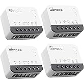 SONOFF Zigbee 3.0 Smart Relay Switch, Mini in-Wall Light Switch Module, Compatible with Alexa Google Home SmartThings, ZBMINIR2 4-Pack (Zigbee Hub &amp; Neutral Wire Required)