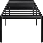 Lutown-Teen 22 Inch High Twin Bed Frames with Rounded Corner Legs, Heavy Duty Metal Twin Platform Bed Frame with Steel Slats Support, No Box Spring Needed, Noise Free, Easy Assembly