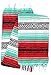 El Paso Designs Mexican Yoga Blanket – Colorful Falsa Serape Throw for Yoga, Beach, Picnic, Saddle, or Home Décor – Soft Woven Boho Blanket (Red and Mint)