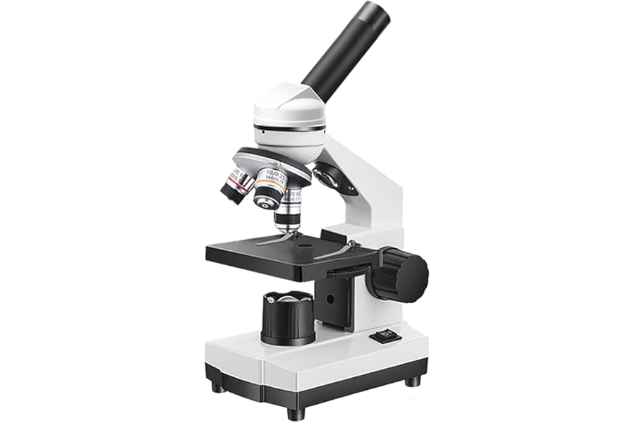 sino optical Adult and Student Compound Microscope - 40X-2000X High-Power Biological Microscope, with Dual LED Lighting, Suitable for School Laboratories and Home Education