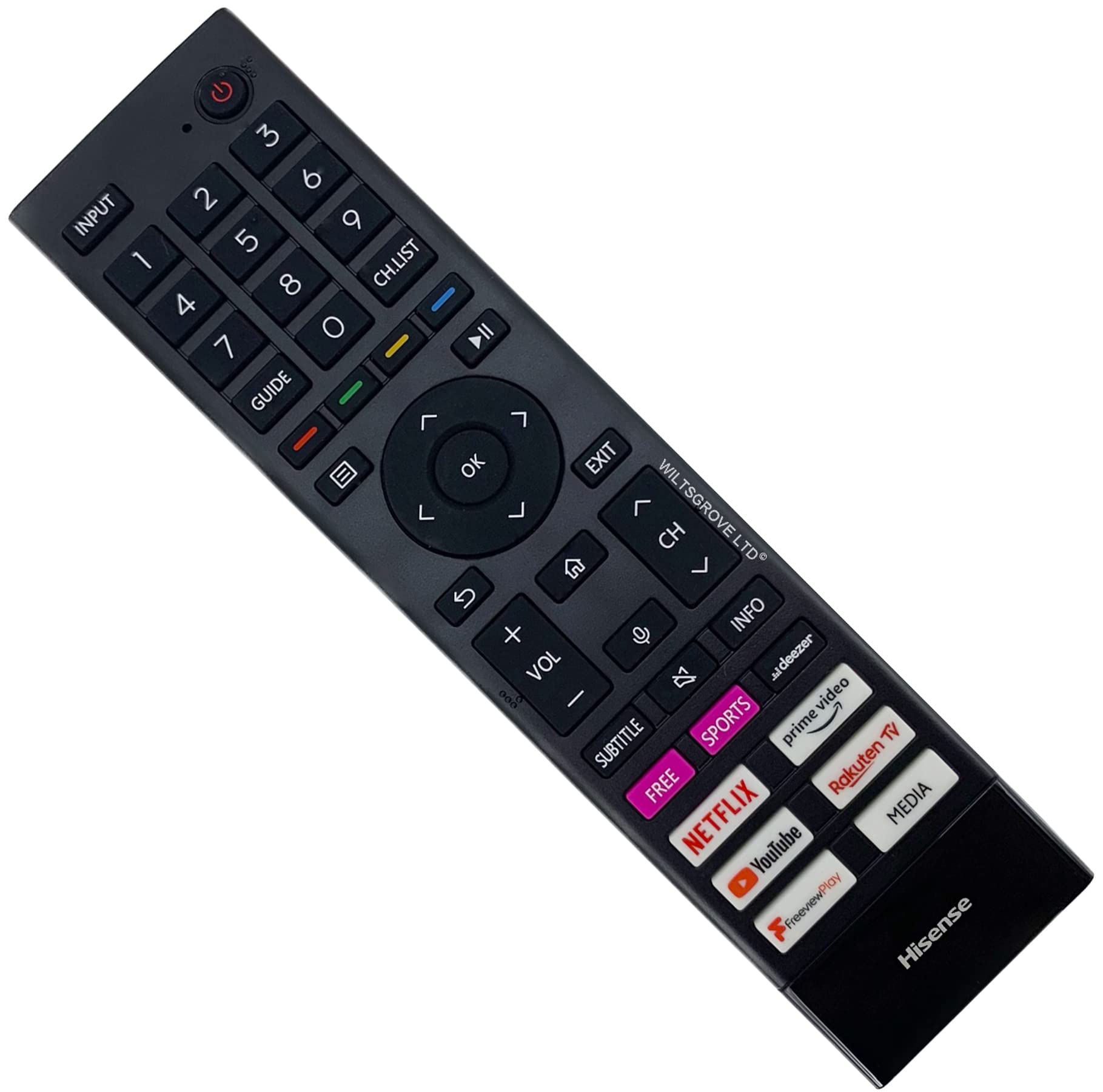 Original ERF3A80 Voice Remote Control For Hisense T304493 HT304493 4K Ultra HD Smart TV - 43A6BGTUK 50A6EGTUK 55A6EGTUK 55A7GQTUK 55E77HQTUK 65A63HTUK 65A7GQTUK 85A6BGTUK