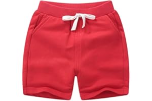 PTPUKE Toddler Kids Solid Cotton Comfort Soft Baby Sport Jogger Shorts Boys Girls Casual Pants
