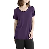 Latuza Women's Soft Comfy Pajama Tops Scoop Neck Sleep Tee Shirt