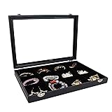 Wudygirl Jewelry Tray Clear Lid 12 Grid Jewelry