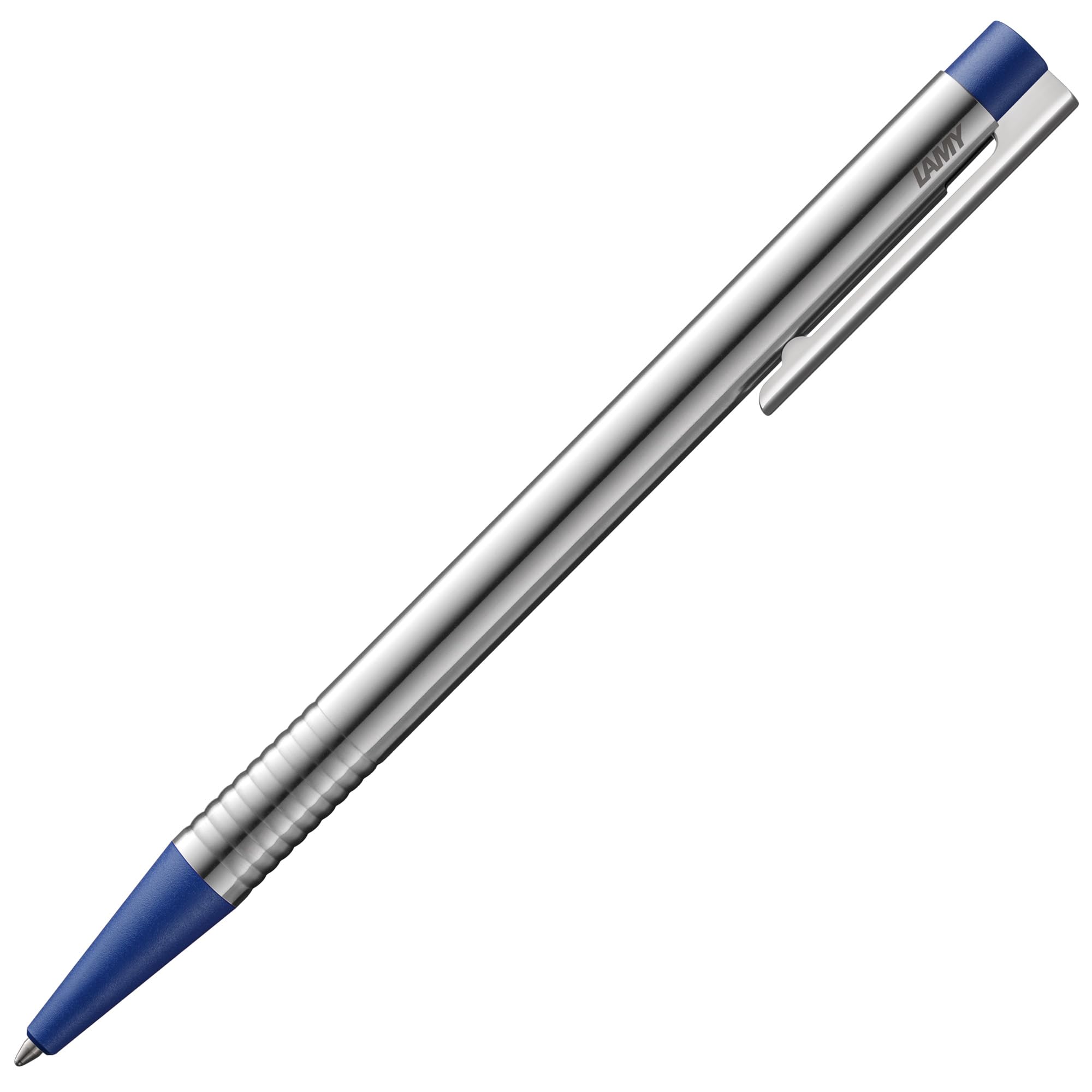 Lamy logo matt blue - Ballpoint Pen in an elegant & robust stainless steel case - line width M - including large capacity refill M 16 in blue — image 1