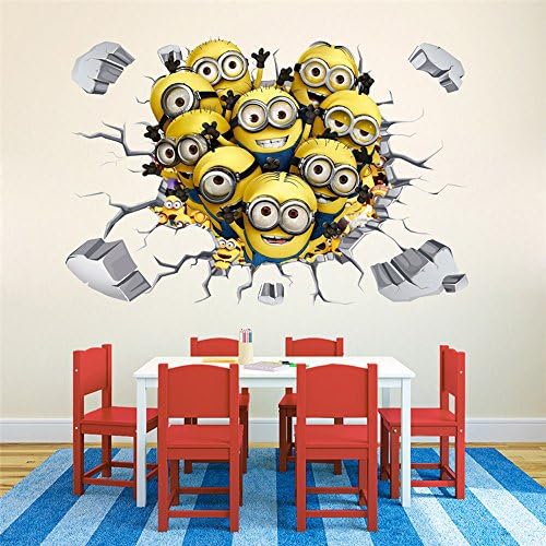 Minions Wall Sticker Decals for Kids Room Decor (9 Minions)